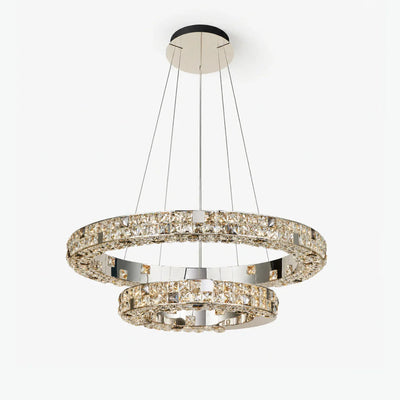 Aura K9 Crystal 2 Ring Chandelier