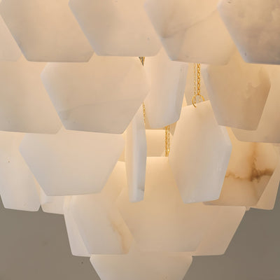 Hexa Alabaster Cascade Chandelier - Yovalighting