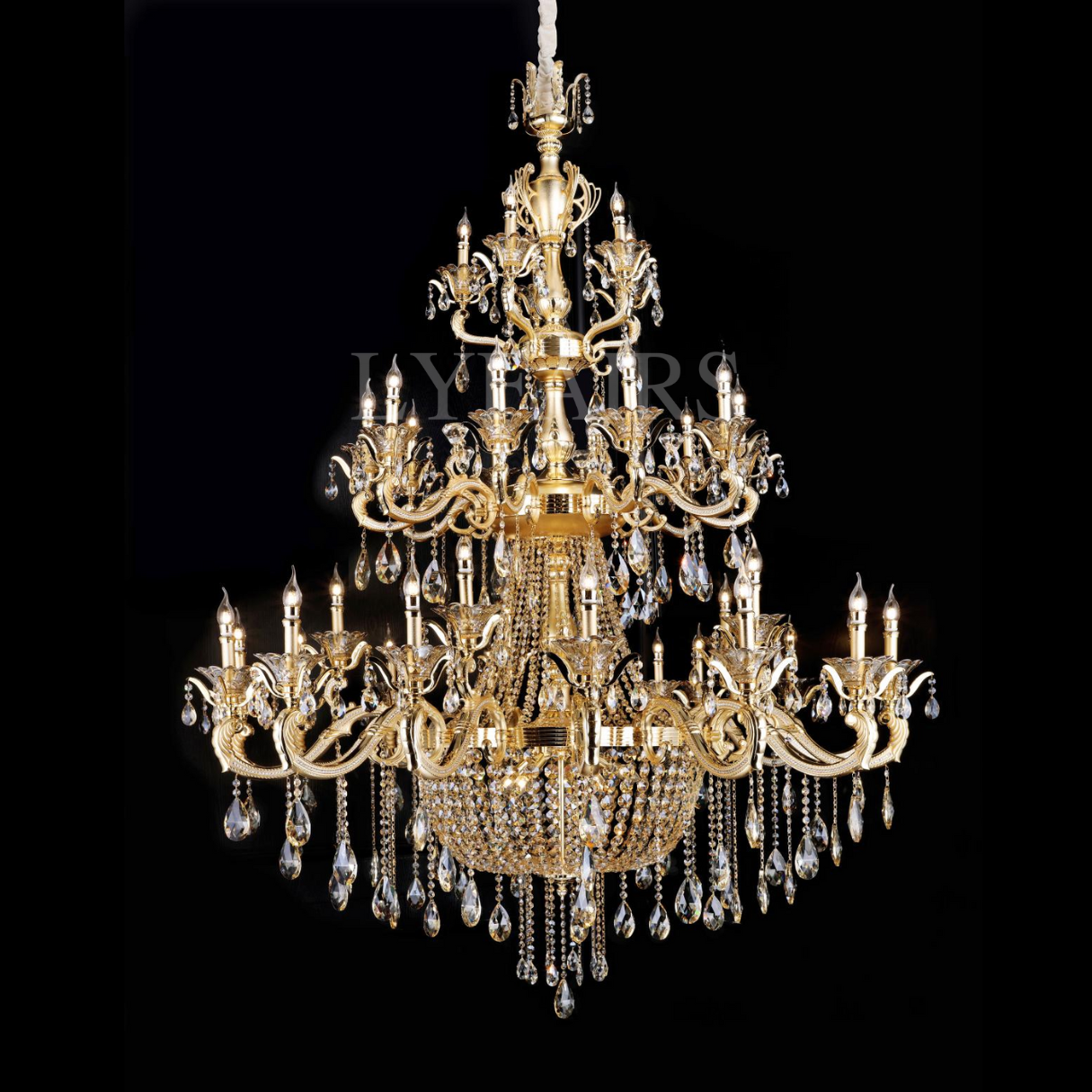Royal Baroque Revival Vintage Chandelier Series with Waterfall Crystal
