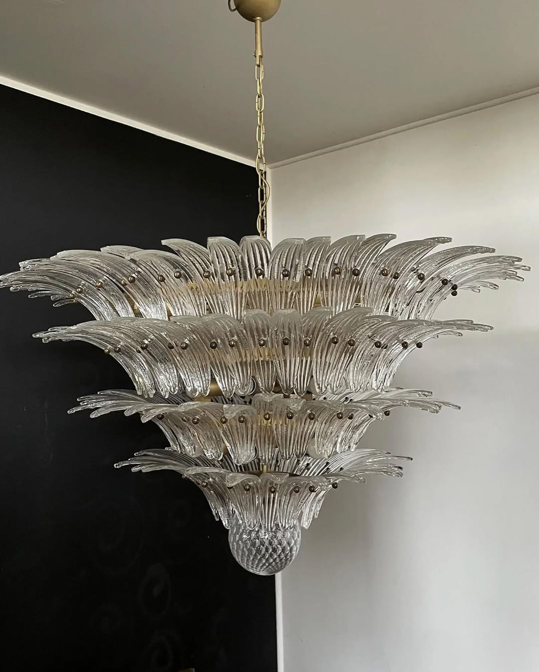 Murano Chandelier – Palmette– Smoked