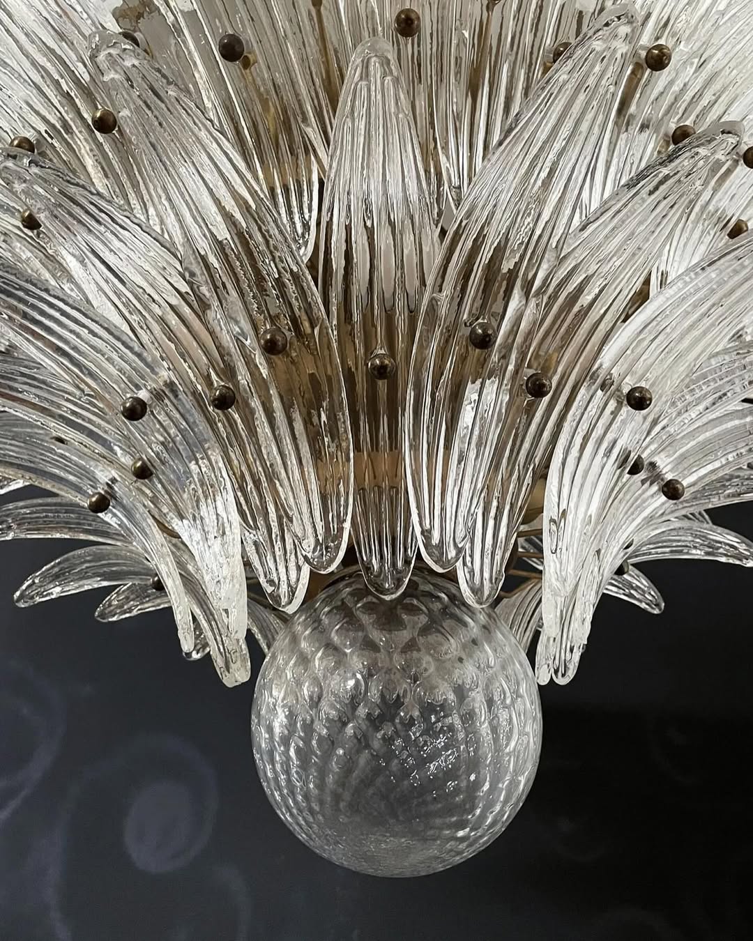 Murano Chandelier – Palmette– Smoked