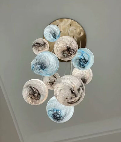 Nordic Planet Creative Long Ball Pendant Chandelier Staircase Foyer - Yovalighting