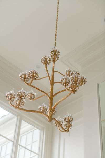 Luxury Branch Flower Chandelier in Gold for Living Room Staircase and Bedroom Lighting