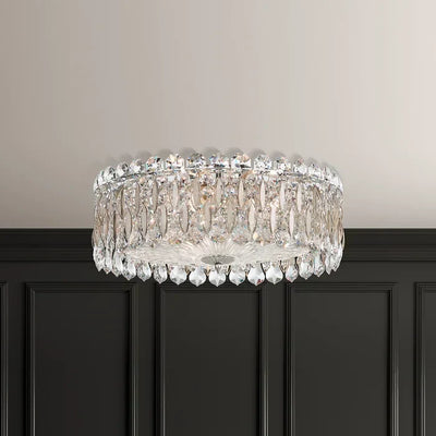 Light Luxury Crystal Beads Drum Collection Flush Mounted/Rectangle/Round Chandelier