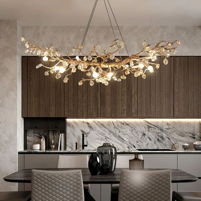 Luxurious Crystal Brass Dining Room Chandelier