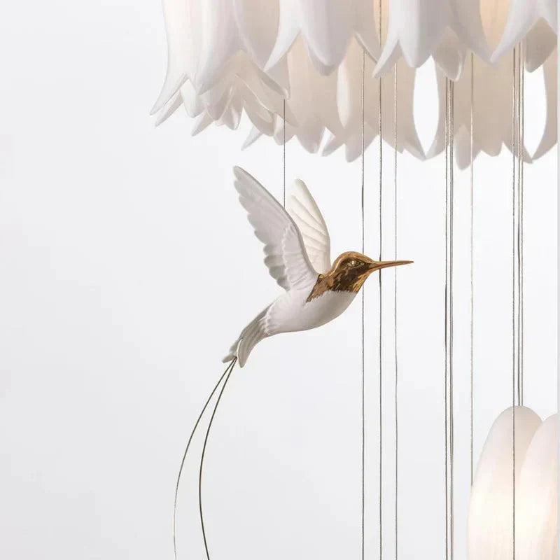Ceramic Tulip Cascade Staircase Chandelier