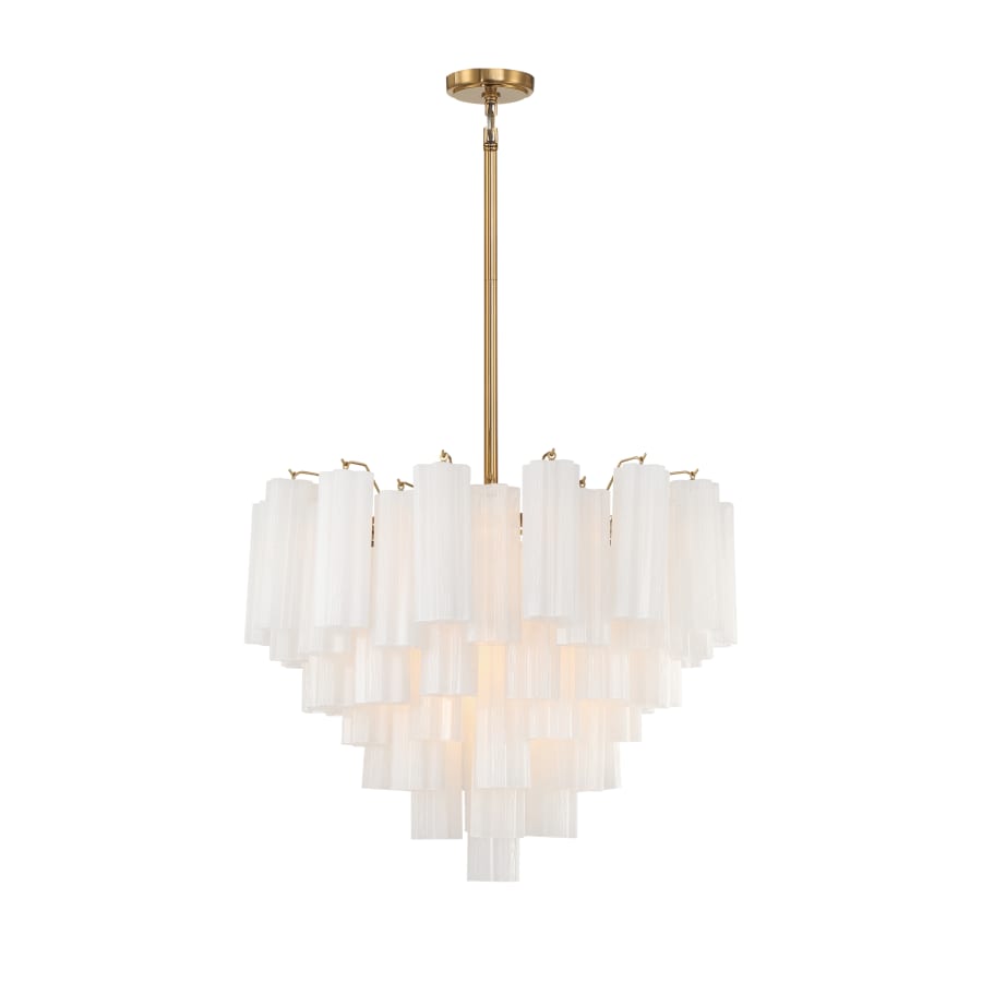 Addis 12 Light 27" Waterfall Chandelier Aged Brass - Cyran Lamps