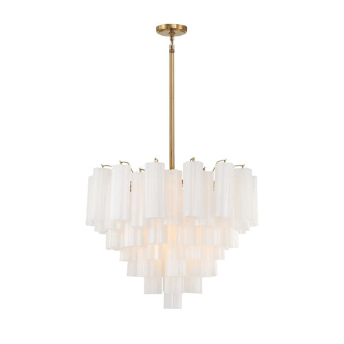 Addis 12 Light 27" Waterfall Chandelier Aged Brass - Cyran Lamps