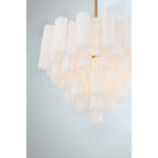 Addis 12 Light 27" Waterfall Chandelier Aged Brass - Cyran Lamps
