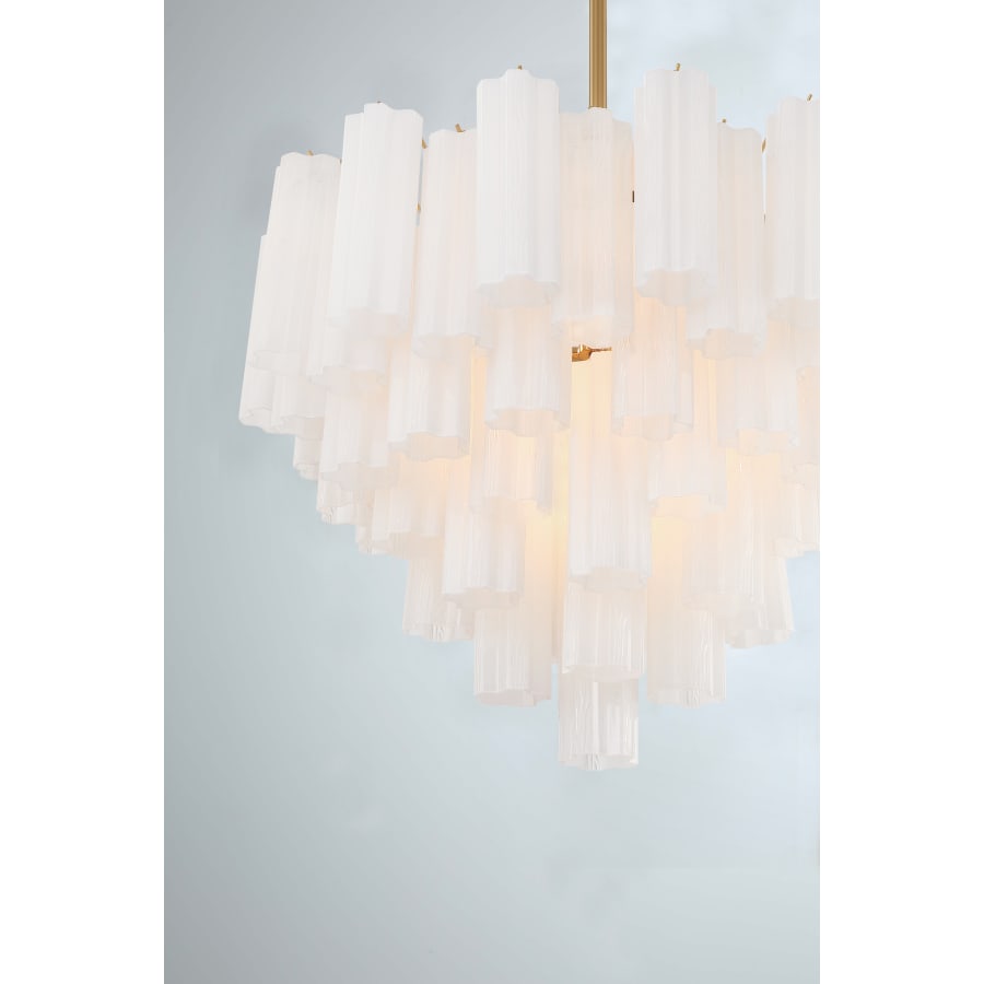 Addis 12 Light 27" Waterfall Chandelier Aged Brass - Cyran Lamps