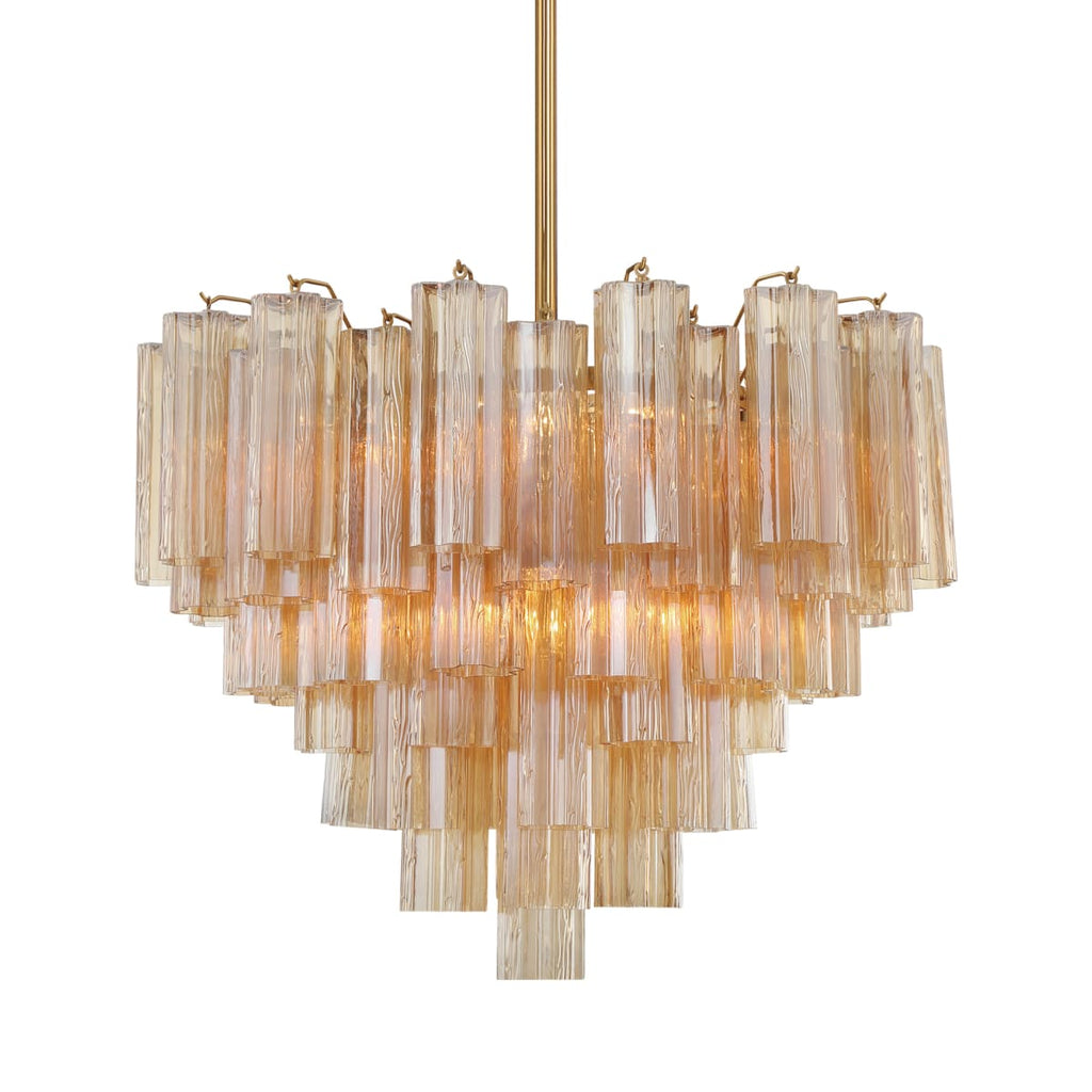 Addis 12 Light 27in Waterfall Chandelier Amber Glass - Cyran Lamps