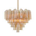 Addis 12 Light 27in Waterfall Chandelier Amber Glass - Cyran Lamps