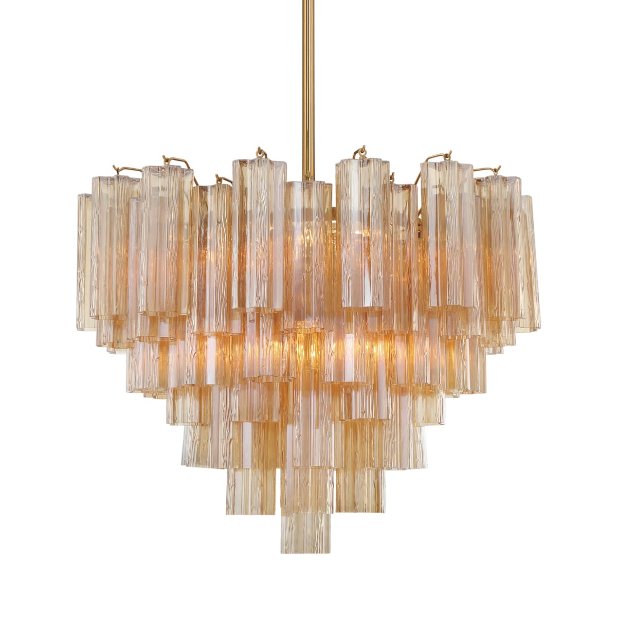 Addis 12 Light 27in Waterfall Chandelier Amber Glass - Cyran Lamps
