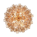 Addis 12 Light 27in Waterfall Chandelier Amber Glass - Cyran Lamps