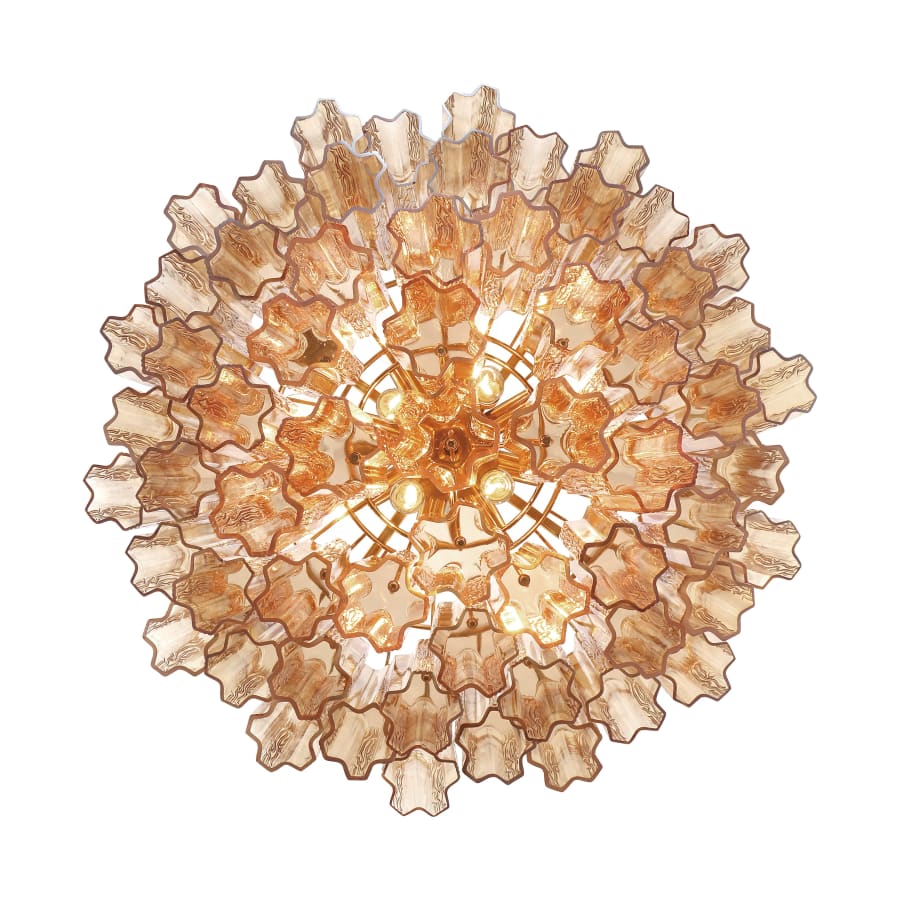 Addis 12 Light 27in Waterfall Chandelier Amber Glass - Cyran Lamps