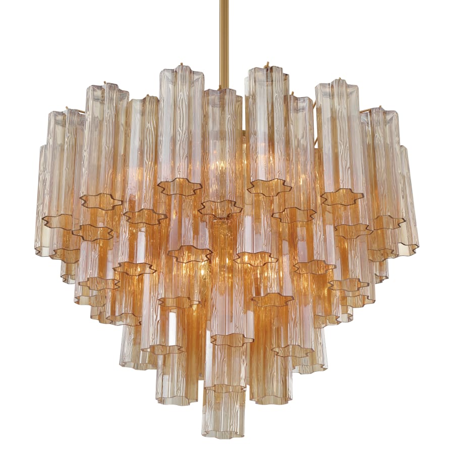 Addis 12 Light 27in Waterfall Chandelier Amber Glass - Cyran Lamps