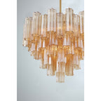 Addis 12 Light 27in Waterfall Chandelier Amber Glass - Cyran Lamps