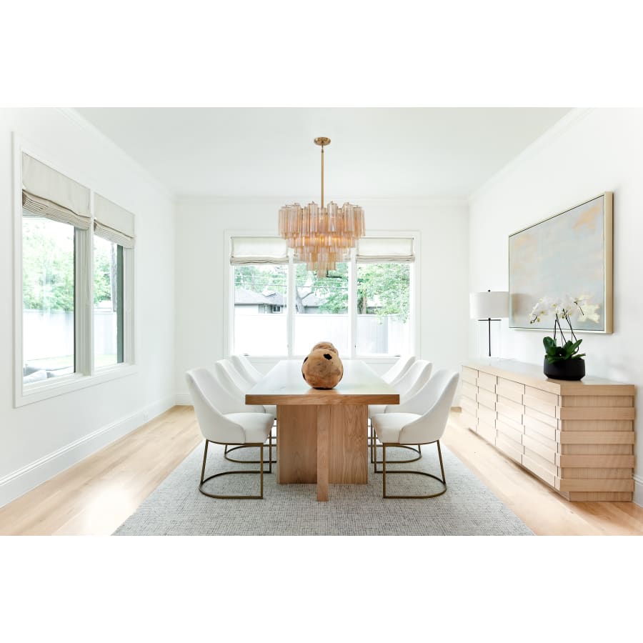 Addis 12 Light 27in Waterfall Chandelier Amber Glass - Cyran Lamps
