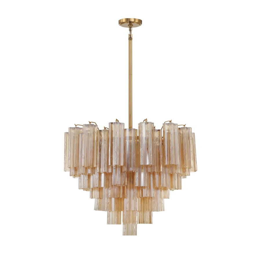 Addis 12 Light 27in Waterfall Chandelier Amber Glass - Cyran Lamps