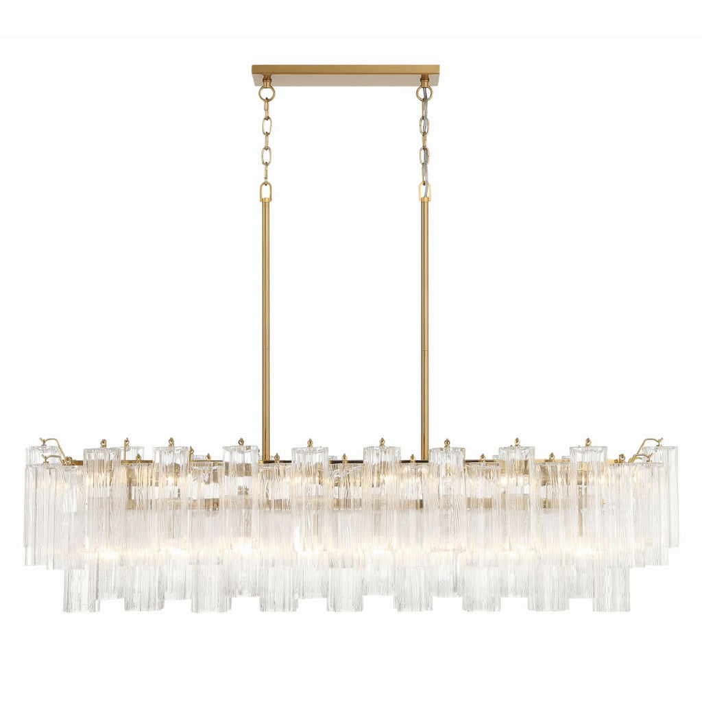 Addis 14 Light 52" Crystal Linear Chandelier - Cyran Lamps