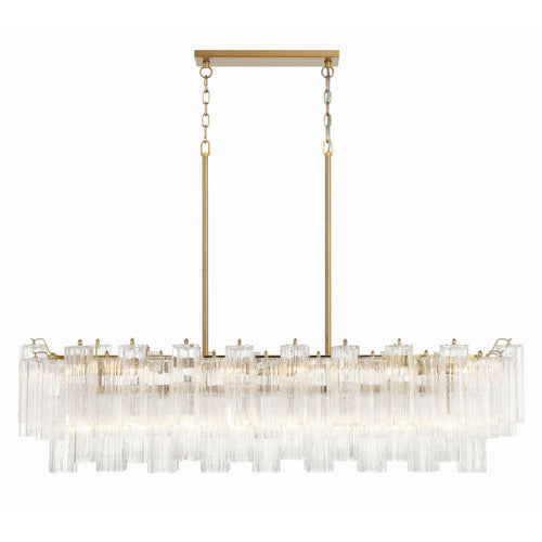 Addis 14 Light 52" Crystal Linear Chandelier - Cyran Lamps