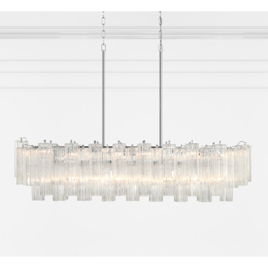 Addis 14 Light 52" Crystal Linear Chandelier - Cyran Lamps