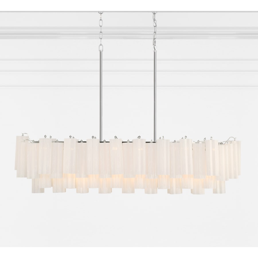 Addis 14 Light 52in Crystal Linear Chandelier Aged Brass - Cyran Lamps
