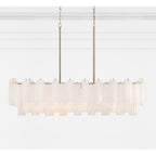 Addis 14 Light 52in Crystal Linear Chandelier Aged Brass - Cyran Lamps