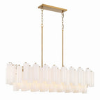 Addis 14 Light 52in Crystal Linear Chandelier Aged Brass - Cyran Lamps