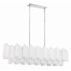 Addis 14 Light 52in Crystal Linear Chandelier Aged Brass - Cyran Lamps