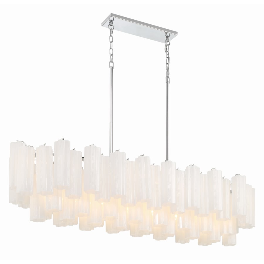 Addis 14 Light 52in Crystal Linear Chandelier Aged Brass - Cyran Lamps