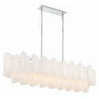 Addis 14 Light 52in Crystal Linear Chandelier Aged Brass - Cyran Lamps