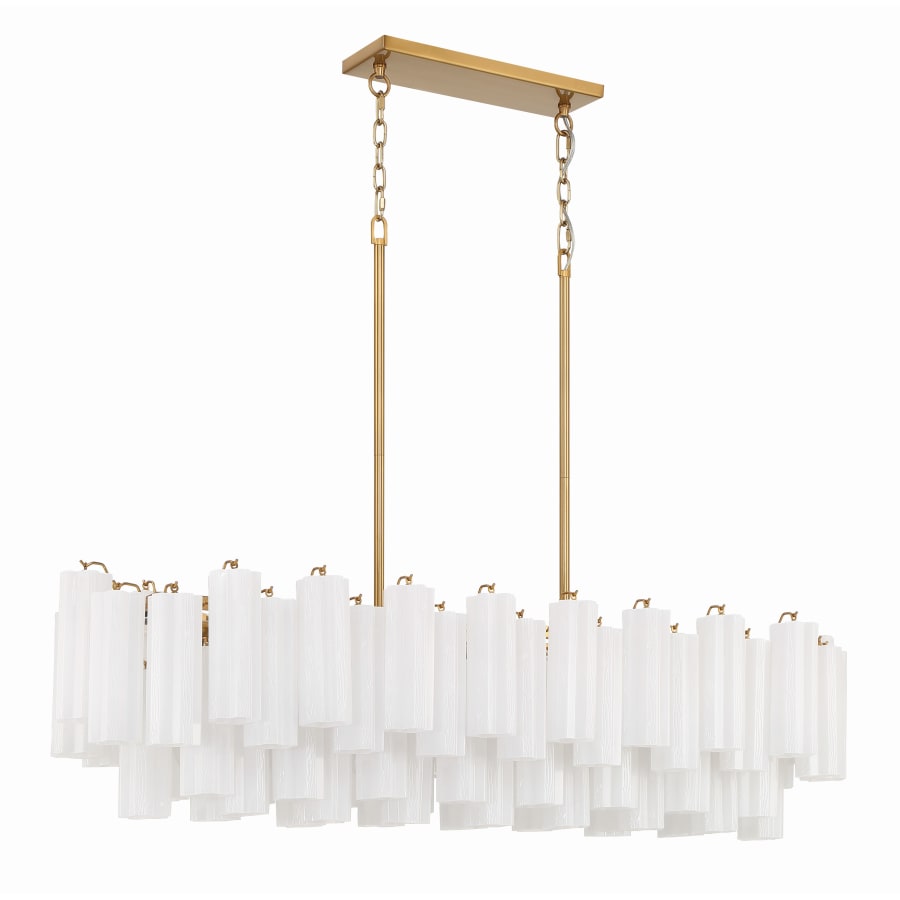 Addis 14 Light 52in Crystal Linear Chandelier Aged Brass - Cyran Lamps