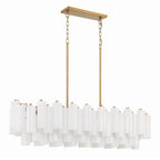Addis 14 Light 52in Crystal Linear Chandelier Aged Brass - Cyran Lamps