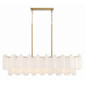 Addis 14 Light 52in Crystal Linear Chandelier Aged Brass - Cyran Lamps