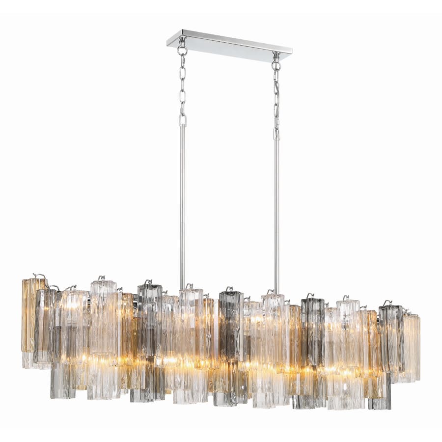 Addis 14 Light 52in Crystal Linear Chandelier Autumn Glass - Cyran Lamps