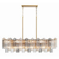 Addis 14 Light 52in Crystal Linear Chandelier Autumn Glass - Cyran Lamps