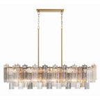 Addis 14 Light 52in Crystal Linear Chandelier Autumn Glass - Cyran Lamps