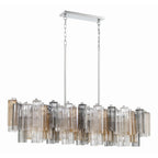 Addis 14 Light 52in Crystal Linear Chandelier Autumn Glass - Cyran Lamps