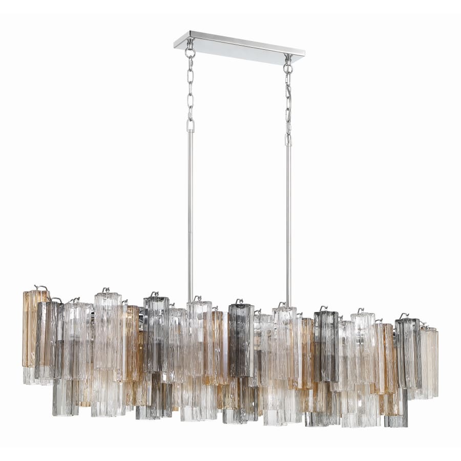 Addis 14 Light 52in Crystal Linear Chandelier Autumn Glass - Cyran Lamps