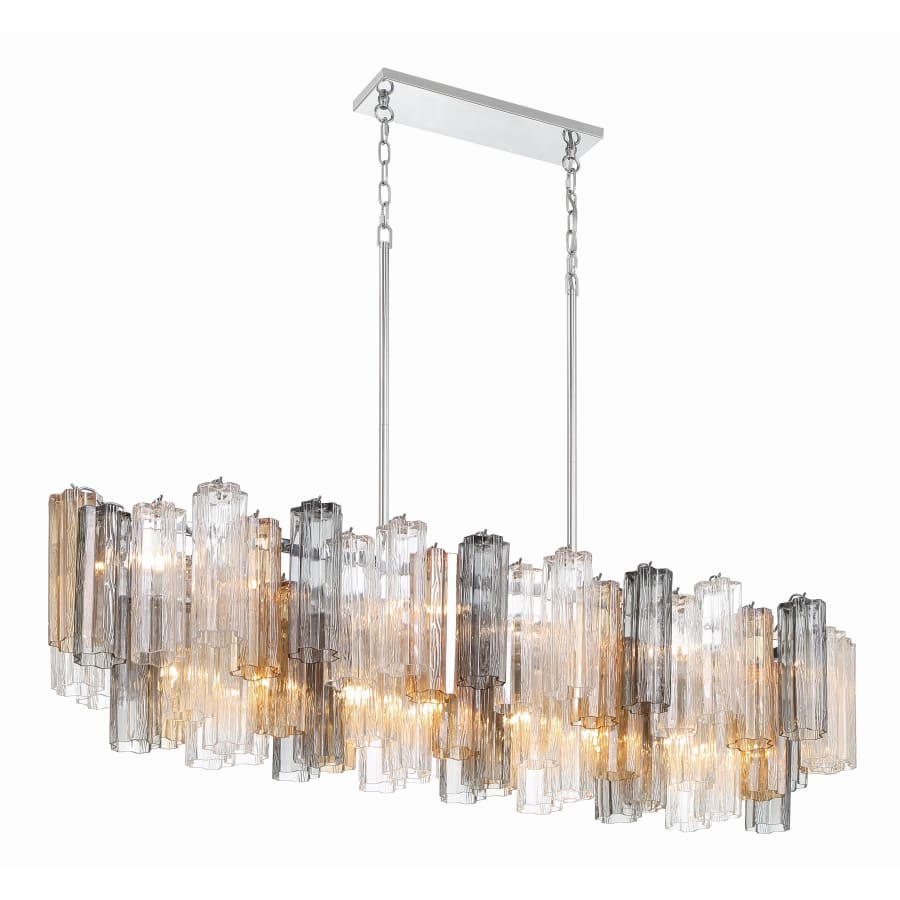 Addis 14 Light 52in Crystal Linear Chandelier Autumn Glass - Cyran Lamps