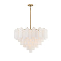 Addis 16 - Light 32" Waterfall Chandelier Aged Brass - Cyran Lamps