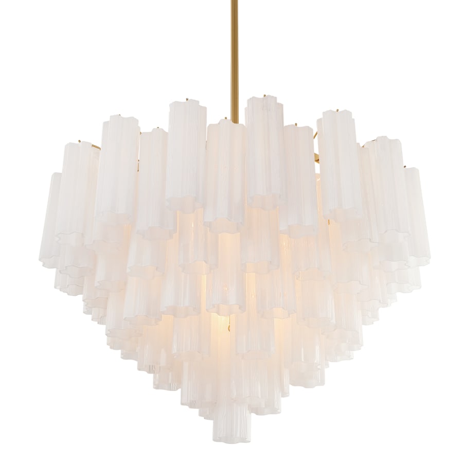 Addis 16 - Light 32" Waterfall Chandelier Aged Brass - Cyran Lamps