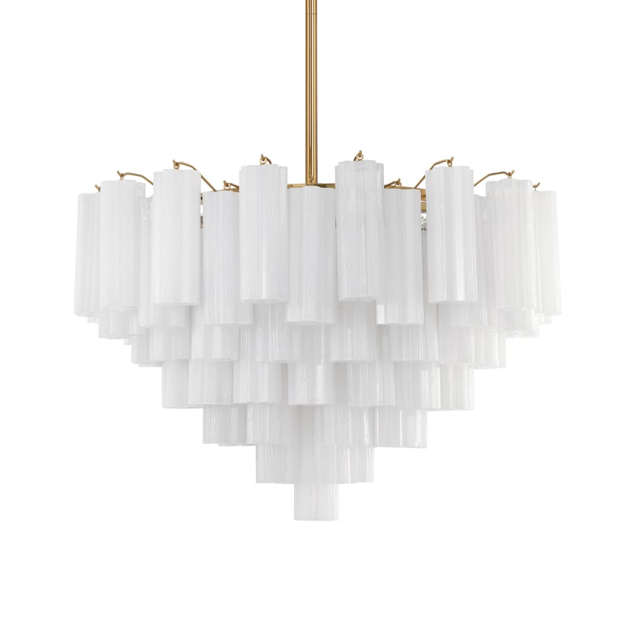 Addis 16 - Light 32" Waterfall Chandelier Aged Brass - Cyran Lamps