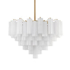 Addis 16 - Light 32" Waterfall Chandelier Aged Brass - Cyran Lamps
