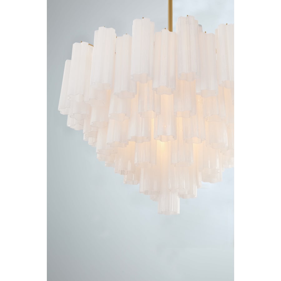 Addis 16 - Light 32" Waterfall Chandelier Aged Brass - Cyran Lamps