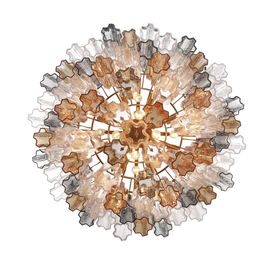 Addis 16 Light 32" Waterfall Chandelier Autumn Glass - Cyran Lamps
