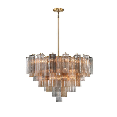 Addis 16 Light 32" Waterfall Chandelier Autumn Glass - Cyran Lamps