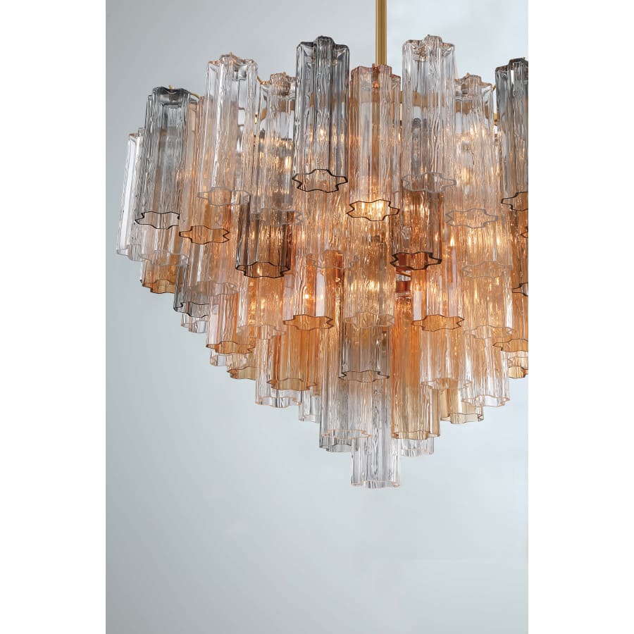 Addis 16 Light 32" Waterfall Chandelier Autumn Glass - Cyran Lamps