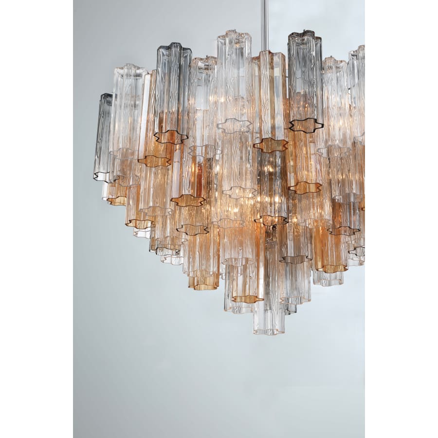 Addis 16 Light 32" Waterfall Chandelier Autumn Glass - Cyran Lamps